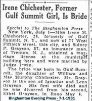 Grayson-Chichester Marriage